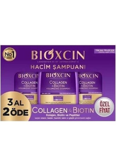 Collagen & Biotin Hacim Şampuan 3 Al 2 Öde 3 X 300 Ml
