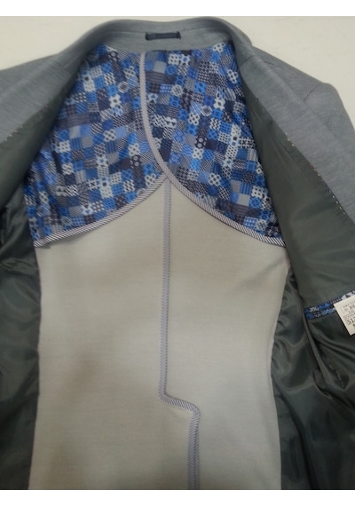 Sposo 5126 Dar Kalıp Yarım Astarlı Gri Erkek Blazer Ceket Gri