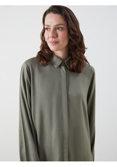 Lcw Grace Haki Regular Fit Kadın Gömlek Tunik