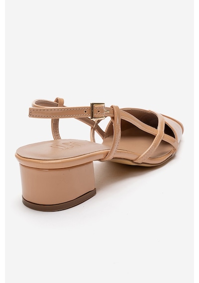 Luvishoes Olena Koyu Bej Rugan Kadın Topuklu Sandalet