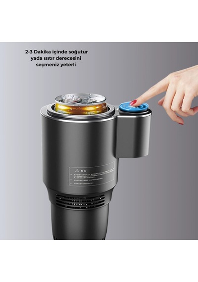 Isıtmalı Soğutmalı Araç Bardaklığı Dijital Ekranlı 60 C -4 C Çakmak Girişli Çok Renkli