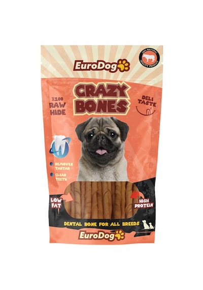 Eurodog - 565 - Crazy Bone Natural Burgu Çubuk - Csmo-tex - 20 Li