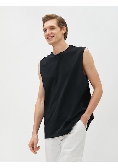 Koton Basic Atlet Bisiklet Yaka Pamuklu Siyah 3sam30029mk 3SAM30029MK999 Siyah