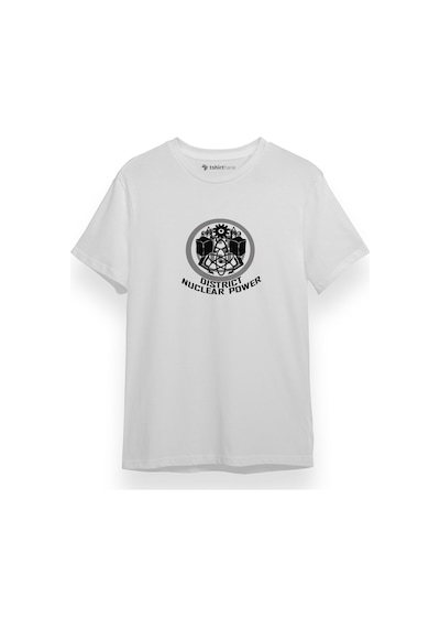 The Hunger Games District 13 Nuclear Power Beyaz Kısa Kol Erkek Tshirt 001