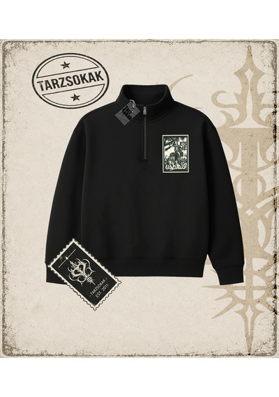 Tarzsokak Gotik & Grunge Streetwear Freepalestıne Yarım Fermuarlı Sweatshirt Siyah Tarzsokak Gotik & Grunge Streetwear Freepalestıne Yarım Fermuarlı Sweatshirt Siyah