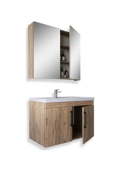 Teta Home Yalova 80 Cm Mdf Banyo Dolabı Seti Atlantik Çam Atlantik Çam