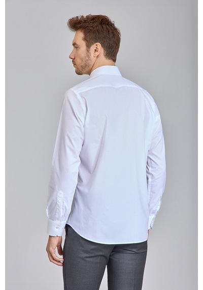 Bisse Klasik Yaka Uzun Kollu Regular Fit Erkek Gömlek Gmkls250048 D01 Beyaz