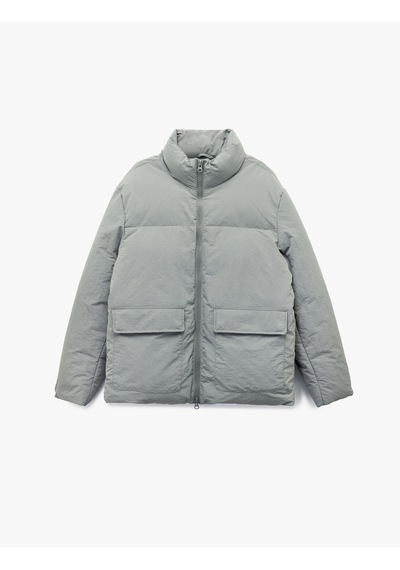 Koton Uzun Kollu Kapaklı Cep Detaylı Fermuarlı Slim Fit Dik Yaka Kışlık Şişme Mont Gri 6wam20125hw Gri Koton Uzun Kollu Kapaklı Cep Detaylı Fermuarlı Slim Fit Dik Yaka Kışlık Şişme Mont Gri 6wam20125hw Gri
