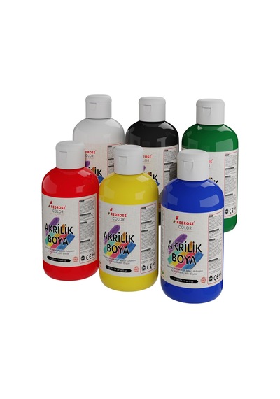 Ana Renkler Akrilik Boya 6'li Set 6x250gr Diğer
