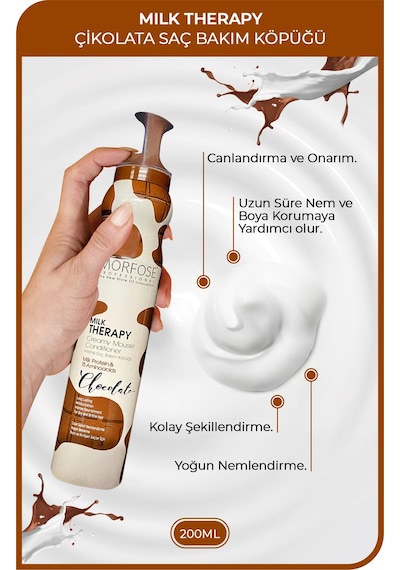 Morfose Milk Therapy Saç Bakım Köpüğü 200 ML + Chocolate Saç Bakım Köpüğü 200 ML