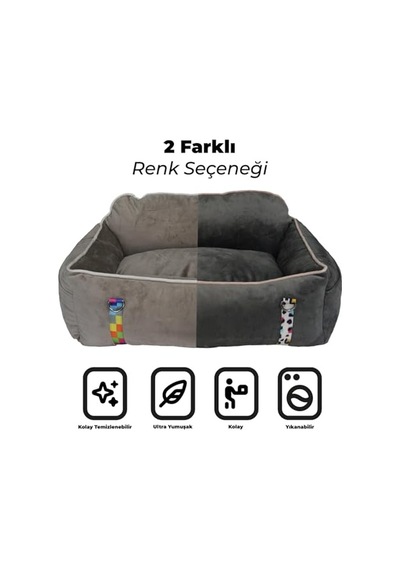 Pawgo, Premium Taşınabilir Kedi Ve Köpek Araba Koltuğu, Tasma Klipsli, Ayarlanabilir Kayışlı Antrasit, 50x62x22