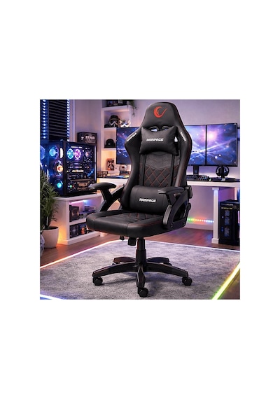 Rampage Nox Bel Ve Boyun Destekli Carbon Deri Kl-r43 Oyuncu Koltuğu Siyah-kırmızı Diğer