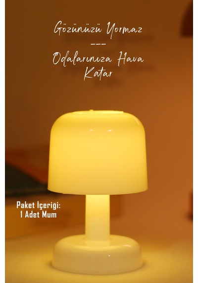 Led Mum İskandinav Tip Pil Dahil Dumansız Alev Ledli Yapay Dekoratif Mum Dekor Işığı Beyaz Pt427 Beyaz