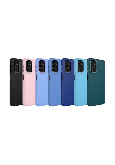 Zore Samsung Galaxy Uyumlu A13 4g Kılıf Metal Çerçeve Ve Buton Tasarımlı Silikon Omsy Luna Kapak - Lavendery Gray