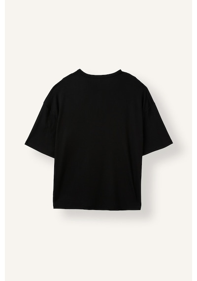 Defacto Henley Yaka Boxy Fit Kısa Kollu Basic Tişört I5914ax26hsbk81 Siyah-bk81
