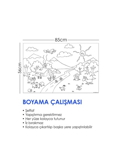 Boyama Çalışması Yazı Tahtası Akıllı Kağıt Tahta Kalem Hediyeli 8