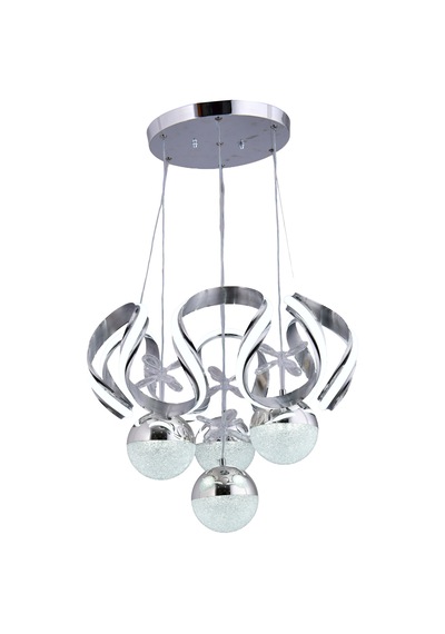 Stella 4 Top Krom Led Sarkıt Avize,3 Renk Yanabilen Modern Avize,salon Led Avize