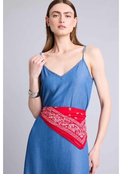 Defacto Fashıon Fıt Tencel Açık İndigo Midi Elbise H2539ax26hsnm85 İndigo-nm85