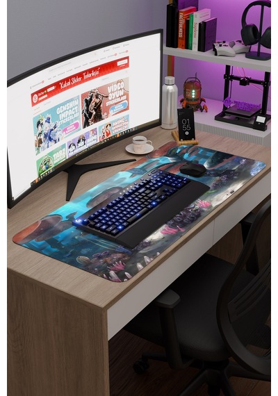 Subnautica Kaymaz Dikişli Kauçuk Oyuncu Mousepad V5 - 90x40 Xxl Gaming Mouse Pad Fare Altlığı