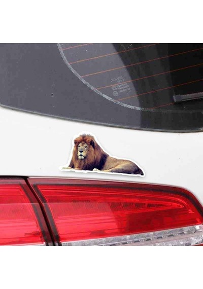 Aslan Resmi Araba Için Sticker Etiket Yapıştırma 17Cm