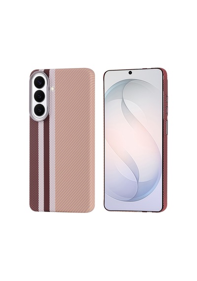 Maks Technology Samsung Galaxy Uyumlu S26 Kılıf M-safe Şarj Özellikli Karbon Fiber Görünümlü Mkst Nekst Kapak - Gold