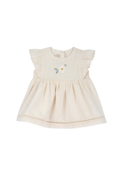 Chicco Kız Bebek Kısa Kollu Elbise 09102068000000 000060 Bej