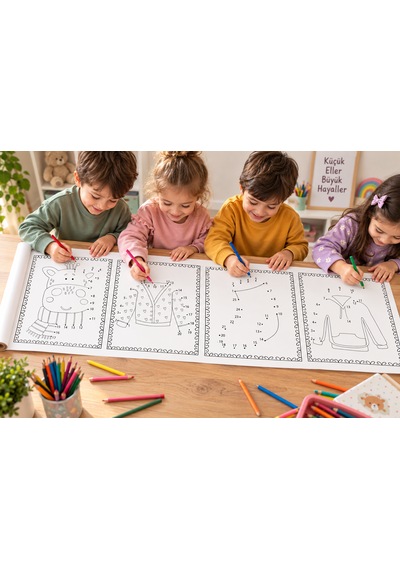 Haydi Dekor Kış Mevsimi Nokta Birleştirme Ve Boyama Rulosu 30 Cm X 4 Metre Çocuklar Için Eğitici Boyama Kağıdı Okul Öncesi Aktivite 1 Adet
