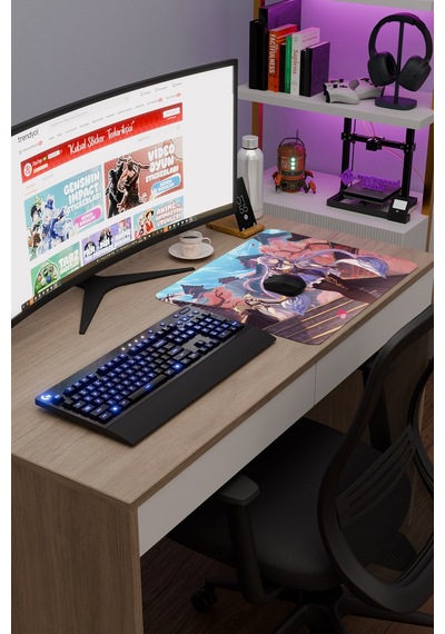 Keqing Genshin Impact Anime Gacha V1 - 48x40 Xl Gaming Mouse Pad Fare Altlığı