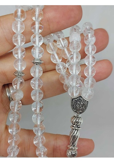 Kristal Kuvars Taşı 99luk Tesbih 6mm 4734 Çok Renkli
