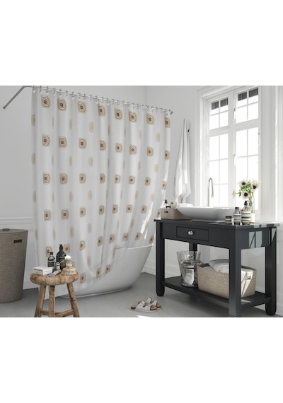 Zethome Jackline Banyo Duş Perdesi 6969 Çift Kanat 2X120X200 Çok Renkli