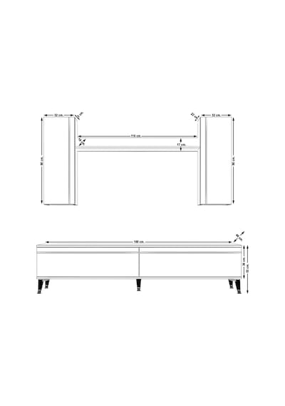 Decoraktiv Eko 7 Mdf Std Silver Tv Ünitesi Tv Sehpası Pera - Siyah