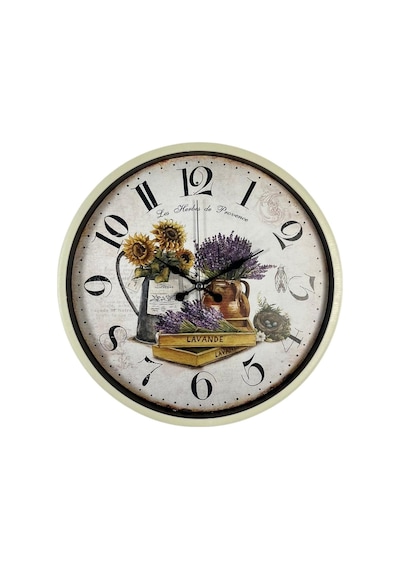 Krem Sunflower &amp Lavender 36 Cm Duvar Saati