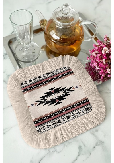 Etnik Geometrik Motifli Saçaklı Sunum Peçetesi - Bohem Zarif Siyah Pembe Krem Bardak Altlığı Mendil Pastel Sisli Turkuaz Etnik Geometrik Motifli Saçaklı Sunum Peçetesi - Bohem Zarif Siyah Pembe Krem Bardak Altlığı Mendil Pastel Sisli Turkuaz