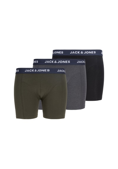 Jack & Jones Erkek 3'lü Boxer Paketi - Lamp - 12308053 Forest Night