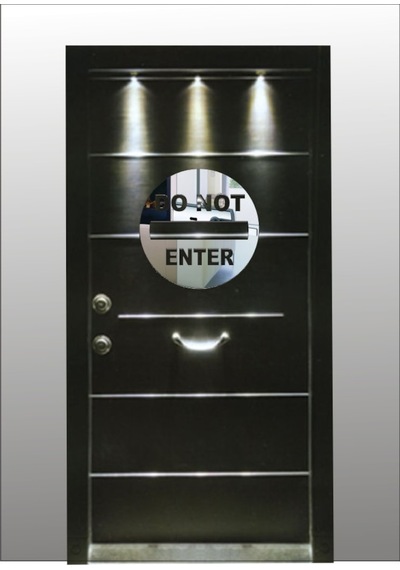 Do Not Enter Yazılı Genç Odası Eğlenceli Dekoratif Kapı Aynası Şeffaf