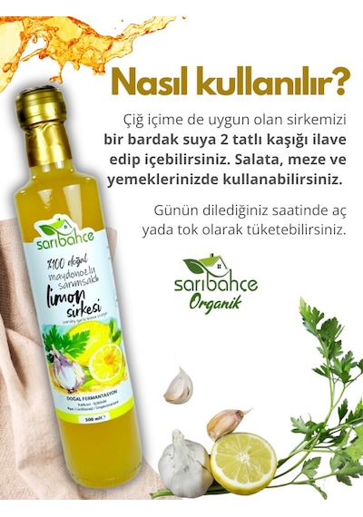 Sarımsaklı Maydonozlu Limon Sirkesi 500 Ml - Organik Doğal Fermantasyon