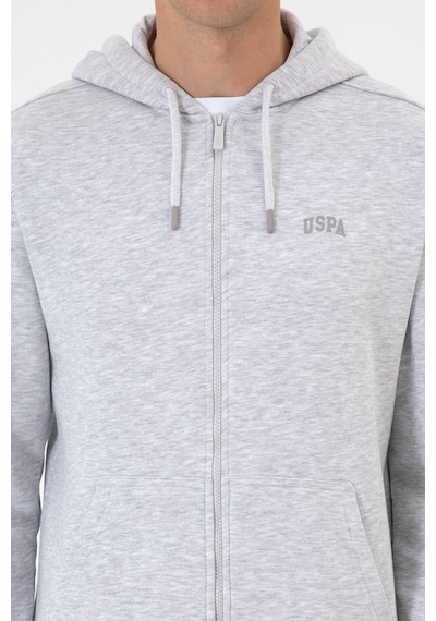U.S. Polo Assn. Erkek Regular Fit Açık Gri Şardonlu Örme Hırka 50313755-VR001