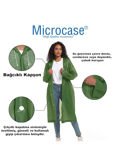 Microcase Erkek Ve Kadınlar İçin Rüzgar Ve Yağmur Koruyucu Yağmurluk Al4665