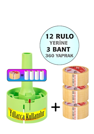 Tuybox Yeşil 3 Bant 360 Yaprak. Koli Bandı Ile Tüy Toplar. Tüy Toplama Rulosu Yerine. yeşil