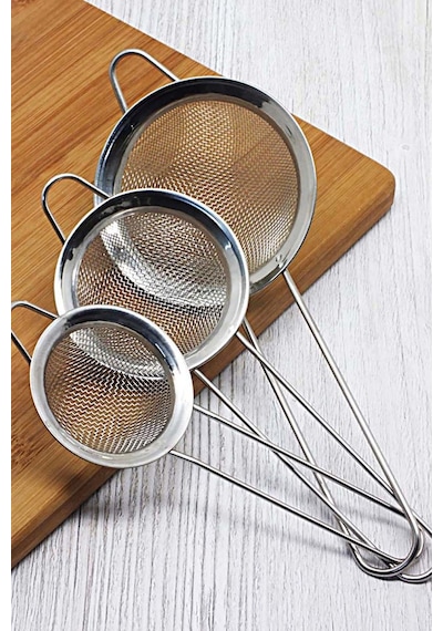 Metal Paslanmaz 3 Lü Çay Süzgeç