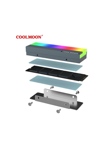 Coolmoon Rgb M.2 Ssd Soğutucu Nvme Ngff 2280 Radyatör Isı Argb