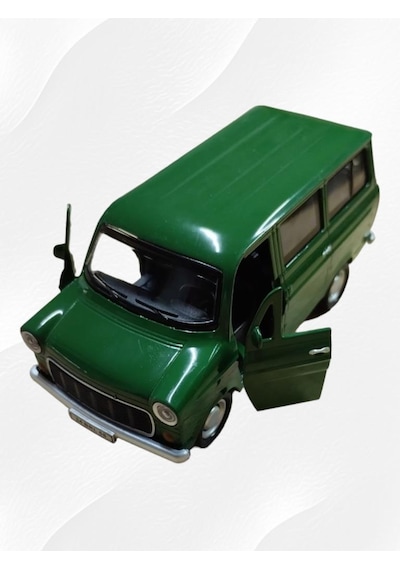 Nostaljik Metal Çek Bırak Ford Sesli Ve Işıklı Minibüs Yeşil 1/36 Ölçek