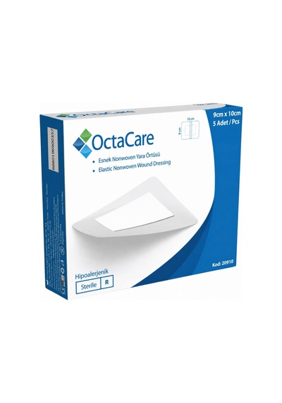 Octacare Yapışkanlı Yara Örtüsü, Elastik Nonwoven Yara Bandı, Steril, Hipoalerjenik, 9cm X 10cm, 5 Adet 5 Li Paket