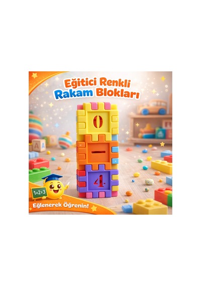 Eğitici Renkli Rakam Blokları
