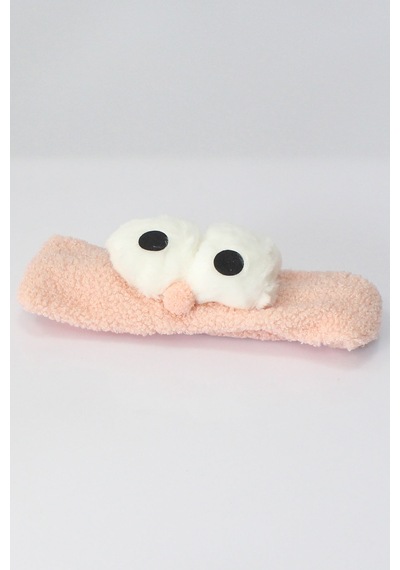 Toyaş Baykuş Peluş Bandana Makyaj Spa Saç Bandı Gül Kurusu Çok Renkli