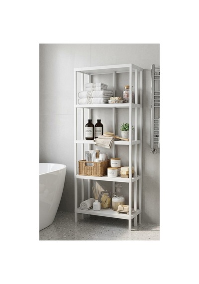 Lucca 5 Raflı Kitaplık Dekoratif Salon Rafı Çok Amaçlı Raf Mutfak Banyo Rafı Kiler Rafı Beyaz Beyaz Lucca 5 Raflı Kitaplık Dekoratif Salon Rafı Çok Amaçlı Raf Mutfak Banyo Rafı Kiler Rafı Beyaz Beyaz
