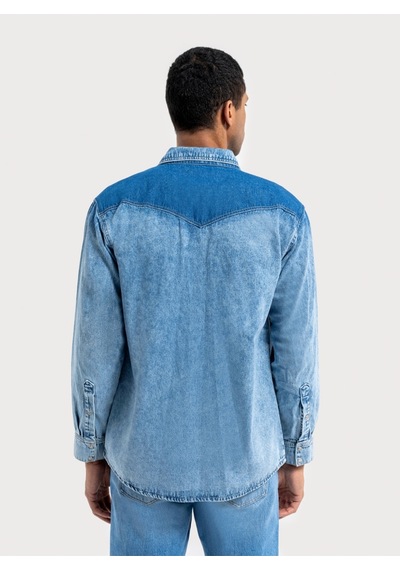 Lf2036213 Gömlek U.kol Denim