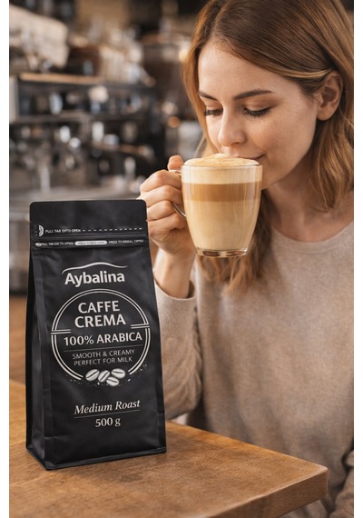 Muhteşem İçimli Caffè Crema, Seçkin Arabica Çekirdeklerden Üretilmiş Elit Kahve Keyfi 500 + 500 G Çekirdek Kahve