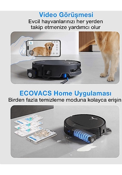 Ecovacs T80S Omni Robot Süpürge + Mop Siyah