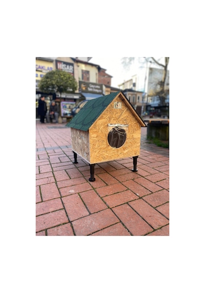 Kedi Evi Kedi Yuvası İç Ve Dış Mekan Su Ve Kar Yalıtımlı Özel Üretim Kedi Barınağı 55x45x65 Cm